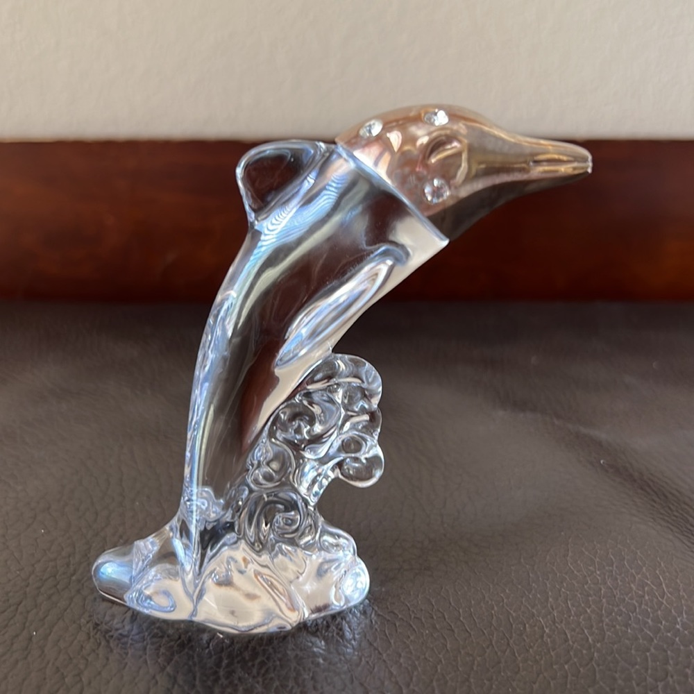 Vtg Lenox Dolphin From the Pave Jewel Collection in Lead Crystal w/Rhinestones